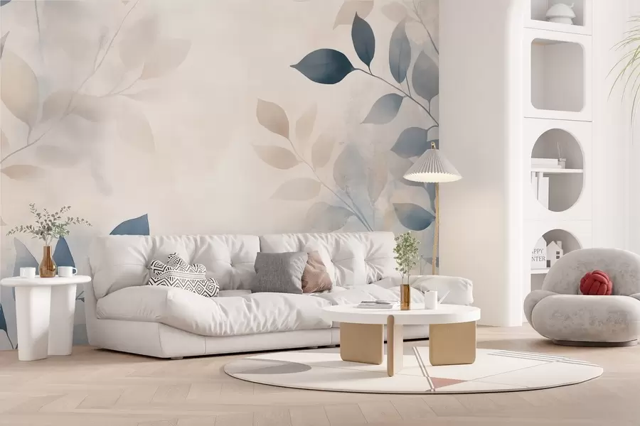 Fototapetes maigas lapas akvareļu tehnikā w02453