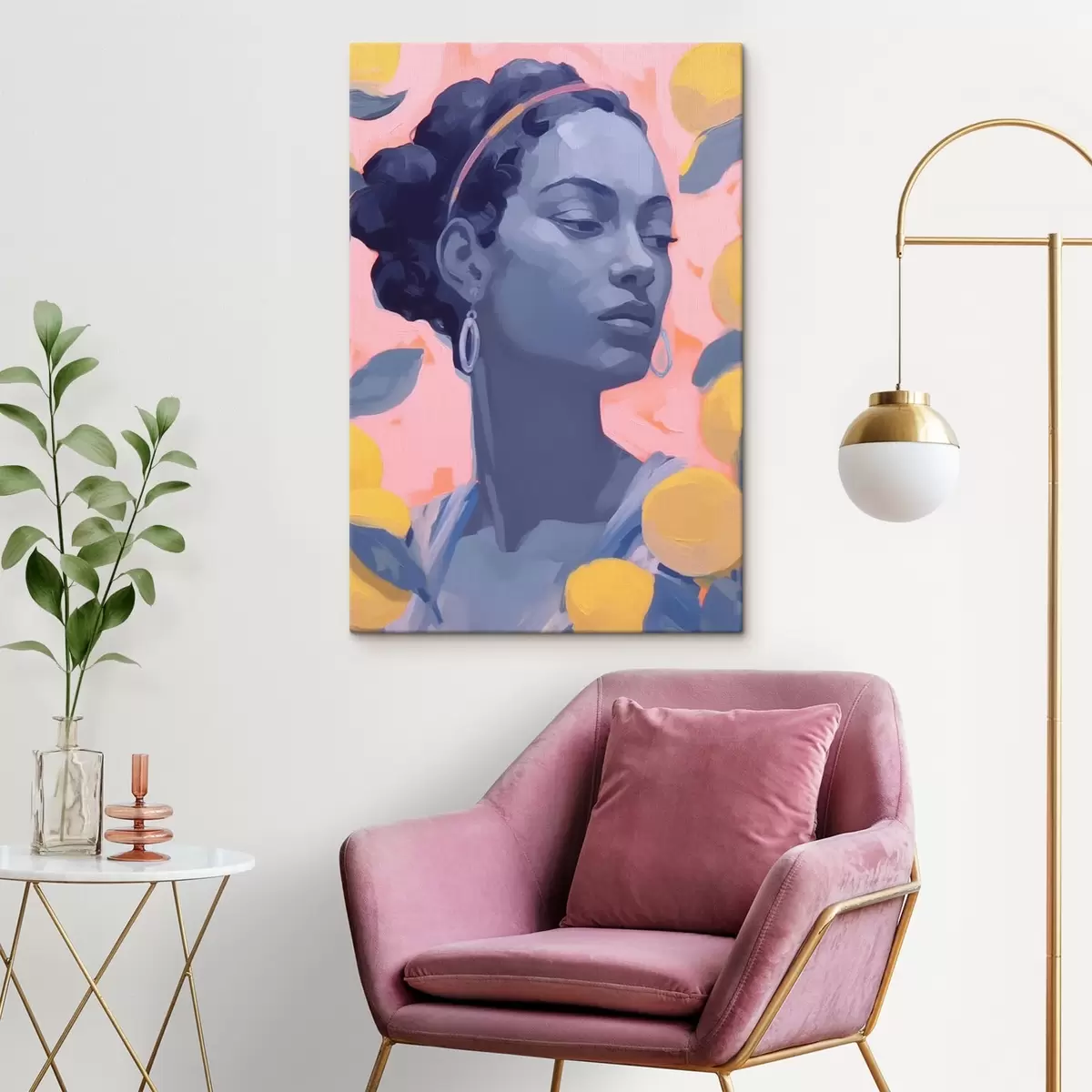 Glezna Meitene un citroni s41789