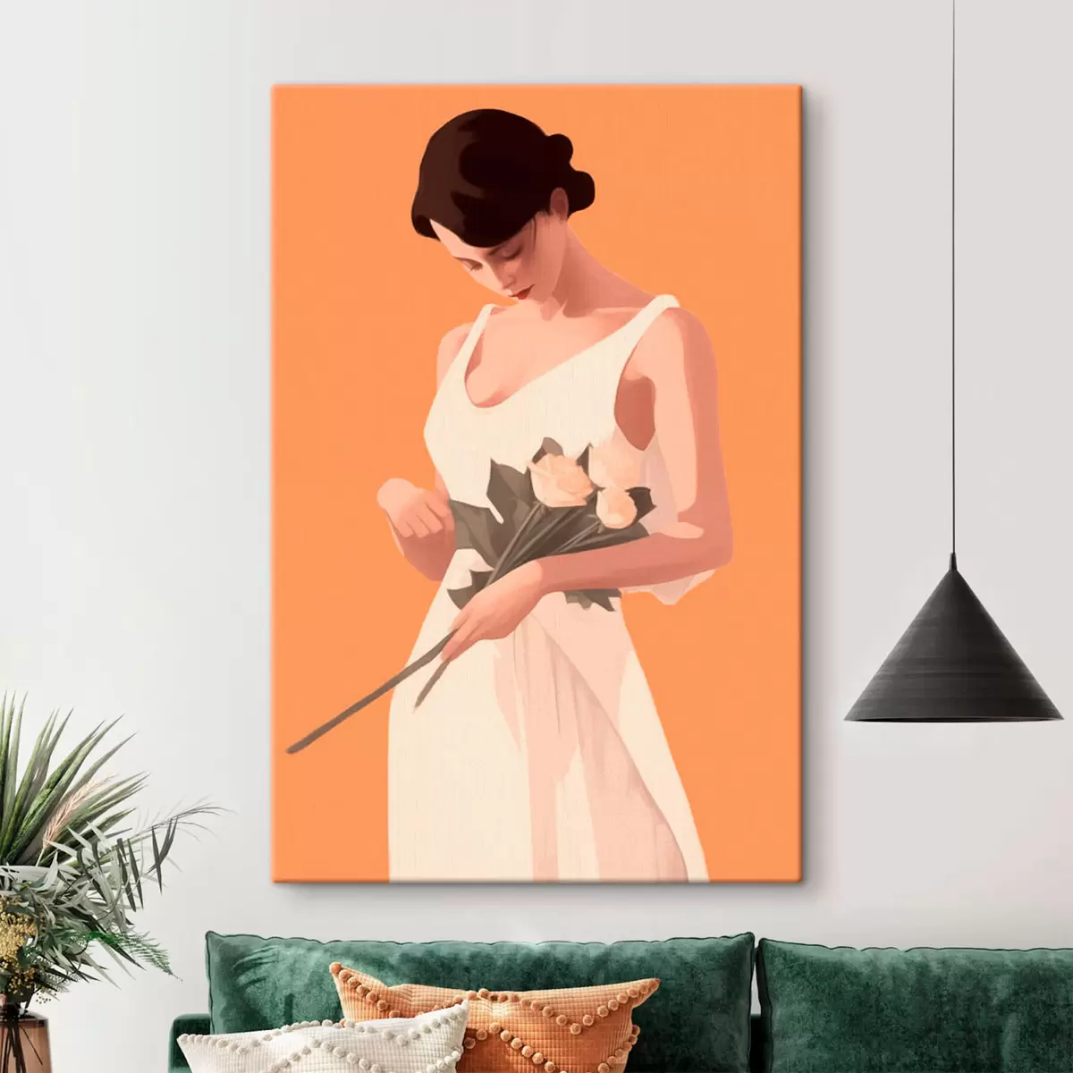 Glezna Meitene un ziedi s41798