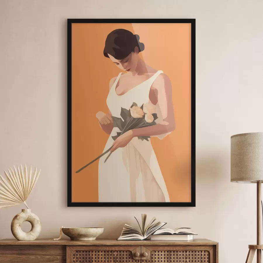 Fototapetes Meitene un ziedi f41798