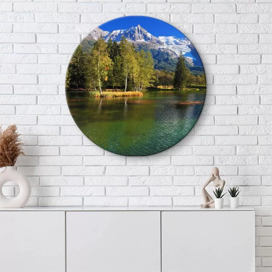 Fototapetes Ūdens, debesis un kalni r08443