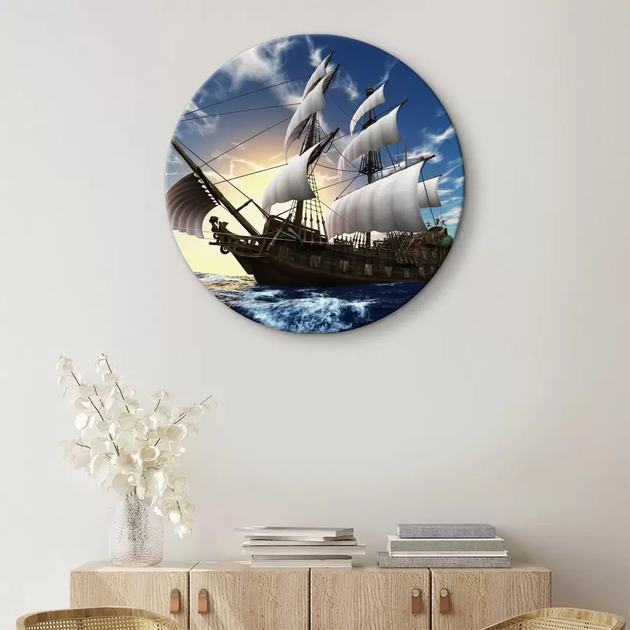 Glezna Ūdens, mākonis un laiva r15797