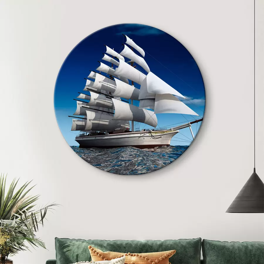 Glezna Ūdens, laiva un debesis r18347