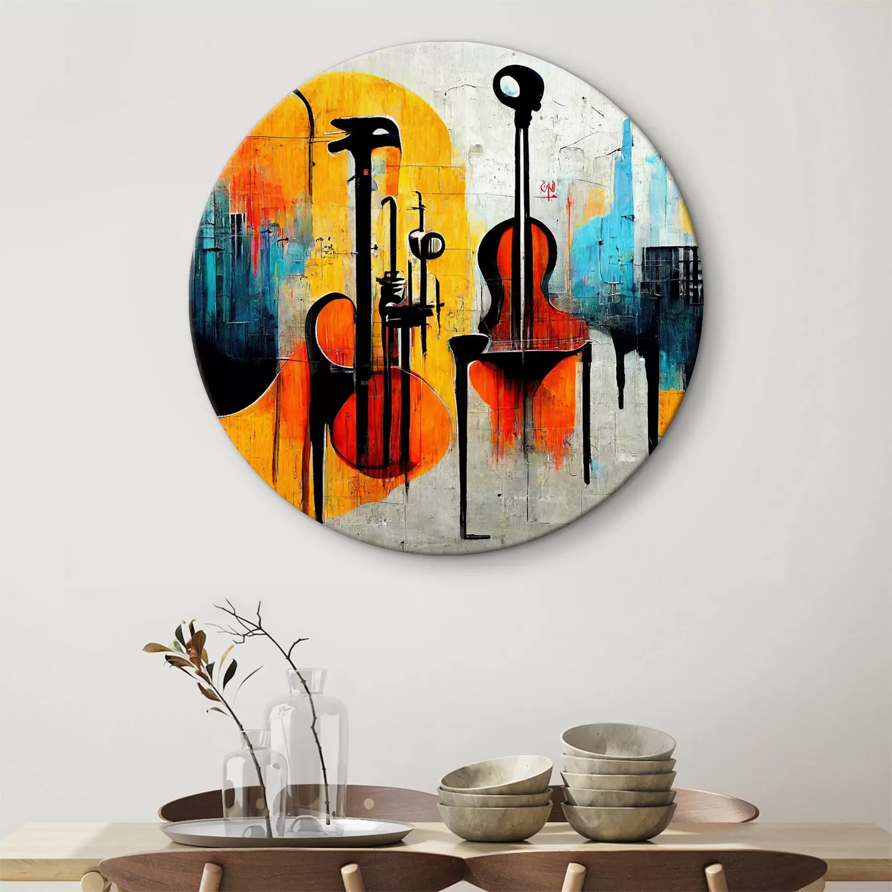 Glezna Mūzikas instruments, mākslas krāsas un krāsas r33044