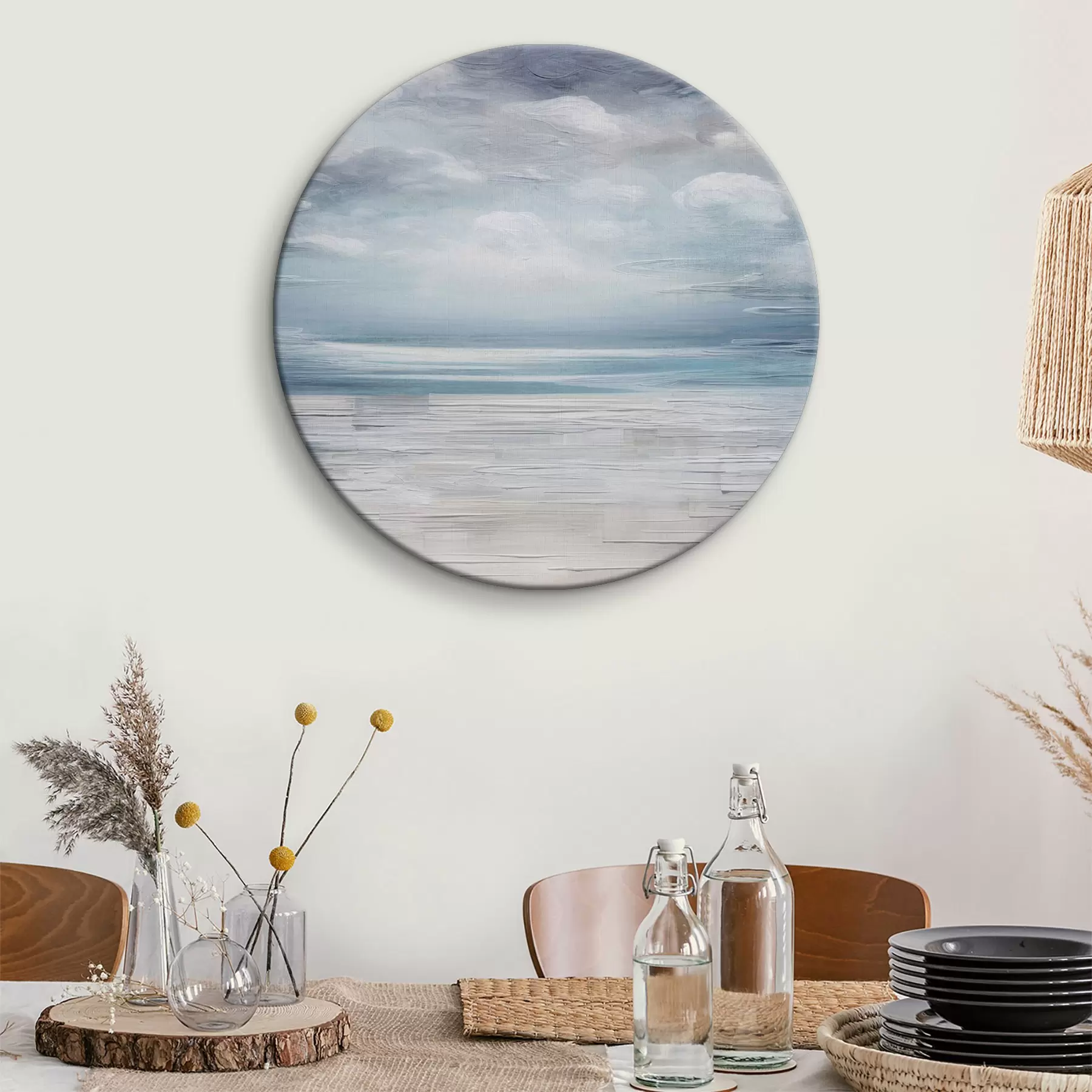 Glezna Abstrakcija ar pelēku un zilu toņu krāsām r35715