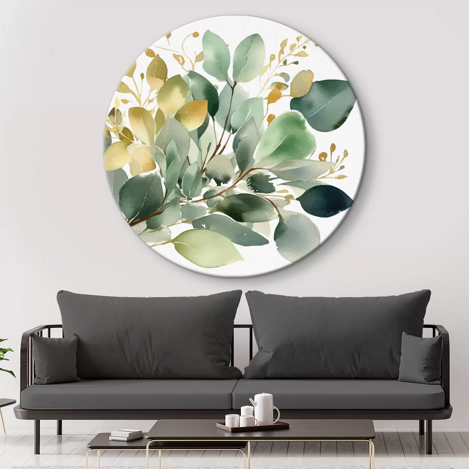 Glezna Eikalipta zaru pušķis akvareļu stilā r36365