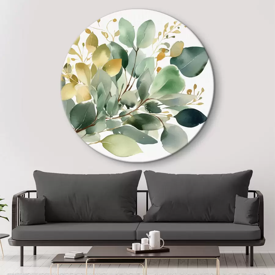 Glezna Eikalipta zaru pušķis akvareļu stilā r36365