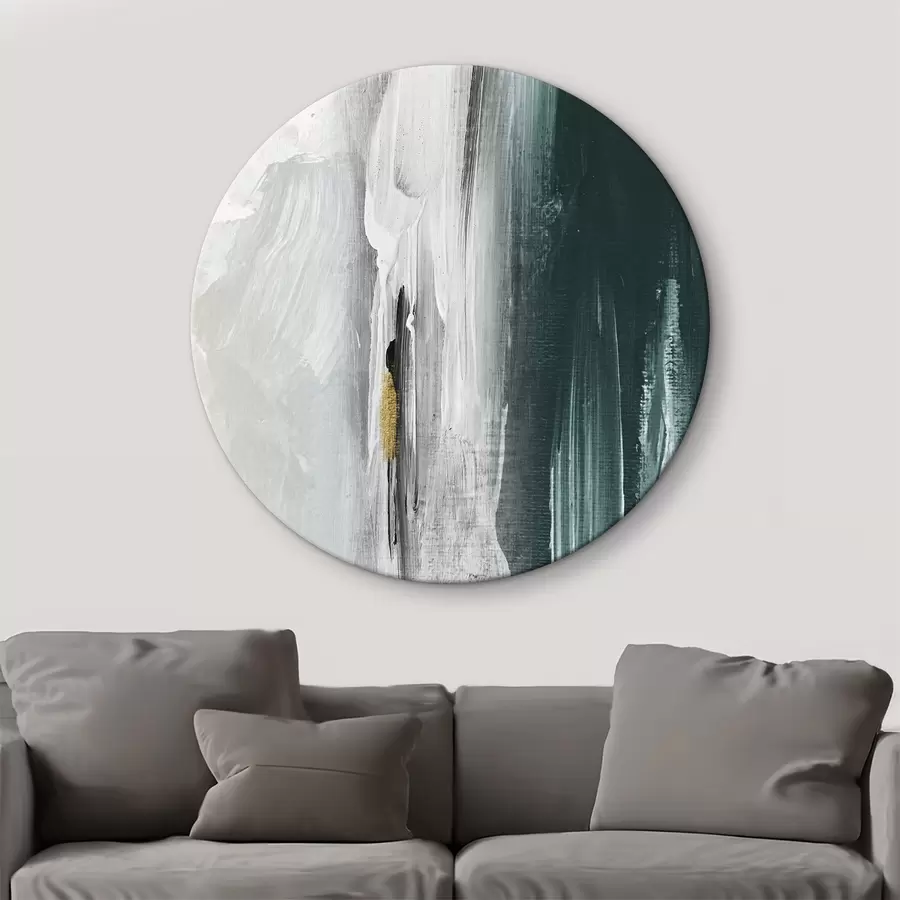 Glezna Abstraktā glezniecība ar baltām un zaļām krāsām r37158