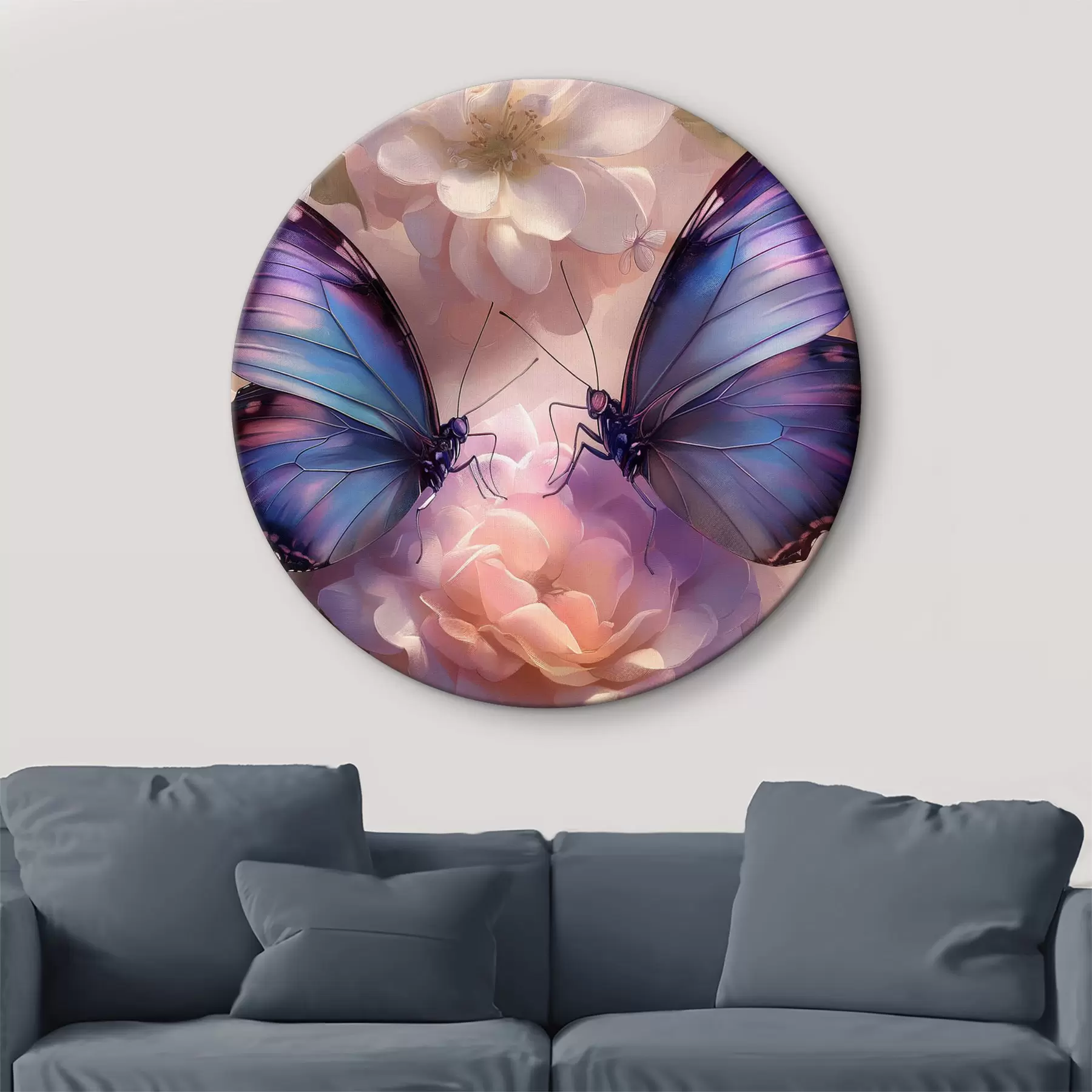 Glezna Divi tauriņi ziedos akvareļa stilā r38534