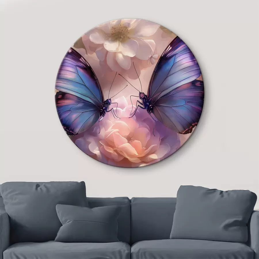 Glezna Divi tauriņi ziedos akvareļa stilā r38534