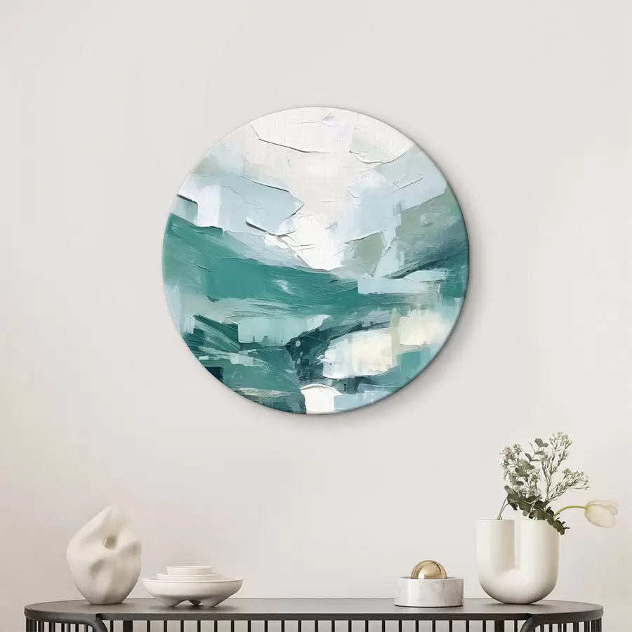 Fototapetes Zili baltu lielu triepienu abstrakcija, eļļas gleznas imitācija, minimālisms r38915