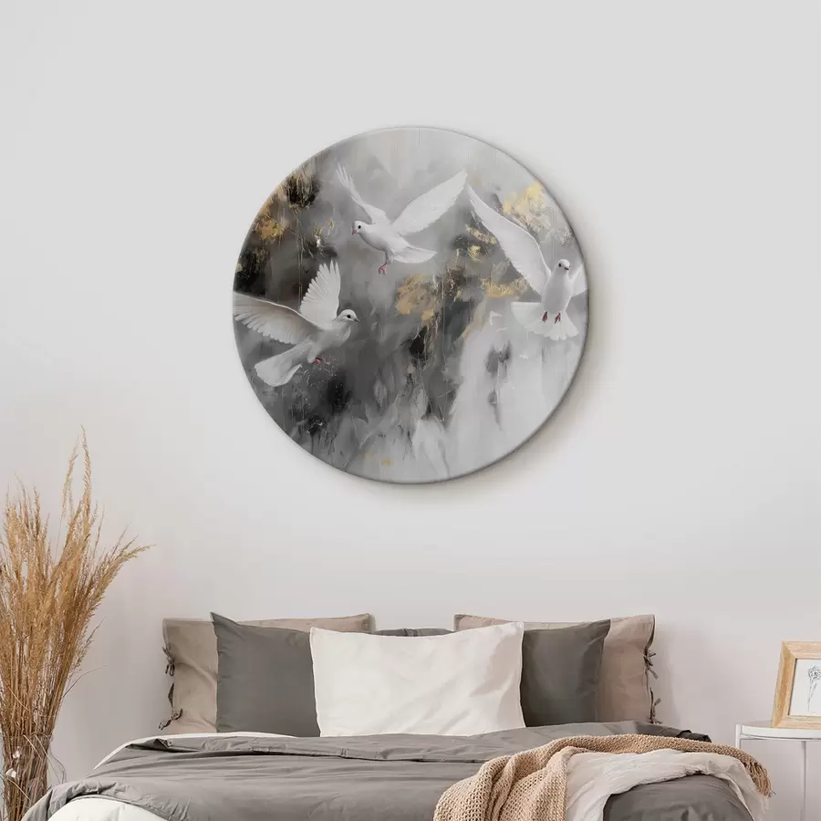 Glezna Balti baloži uz pelēka fona r39101