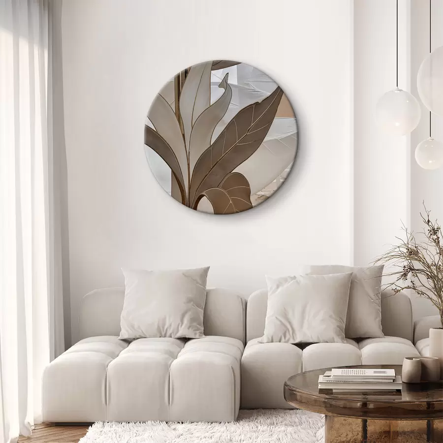 Fototapetes Abstrakta ģeometriskā raksta tuvplāna skats ar pārklājošām formām un faktūrām smilškrāsas toņos r39498