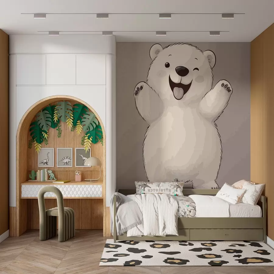 Glezna Balts rotaļu lācītis w02417