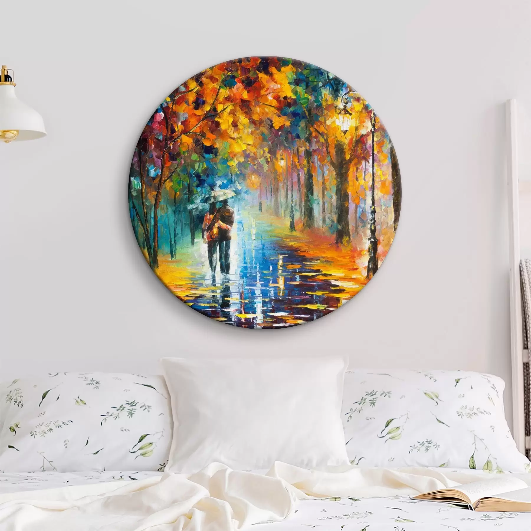 Glezna Pāris zem lietussarga, rudens r15186