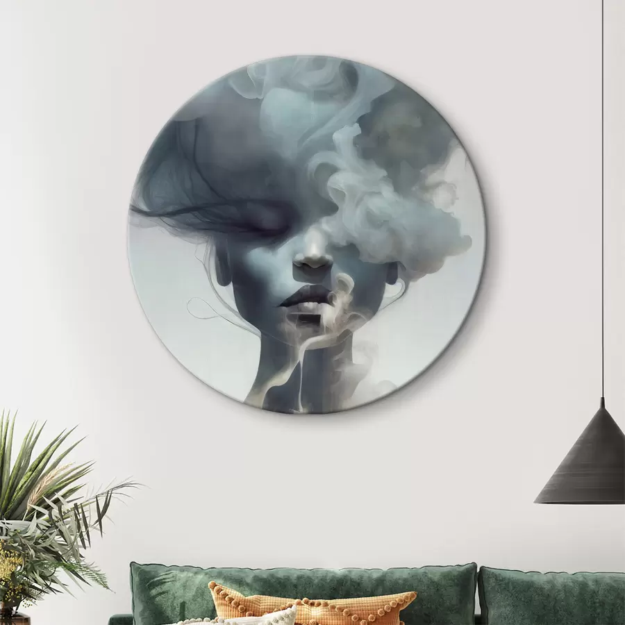 Glezna Meitene un pelēka migla r35818