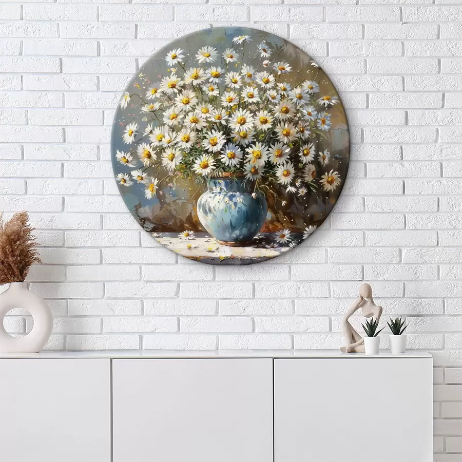 Glezna Uz galda vāze ar margrietiņām r38707