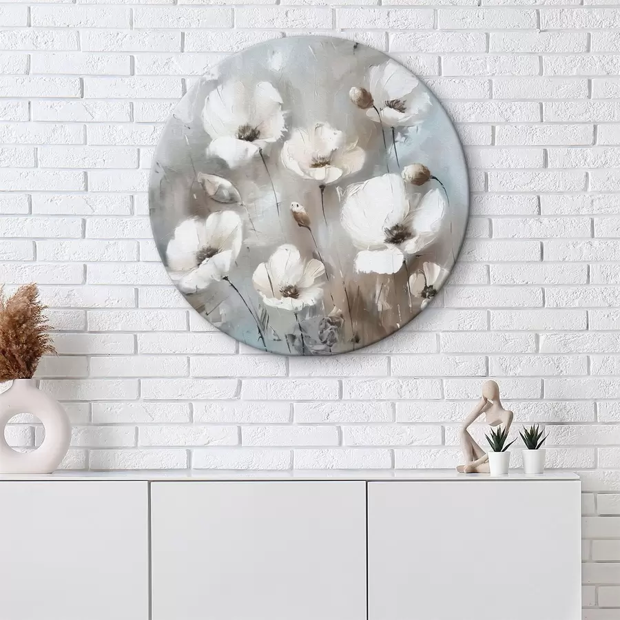 Glezna Balto savvaļas ziedu augu apdrukāta tekstūra r38925