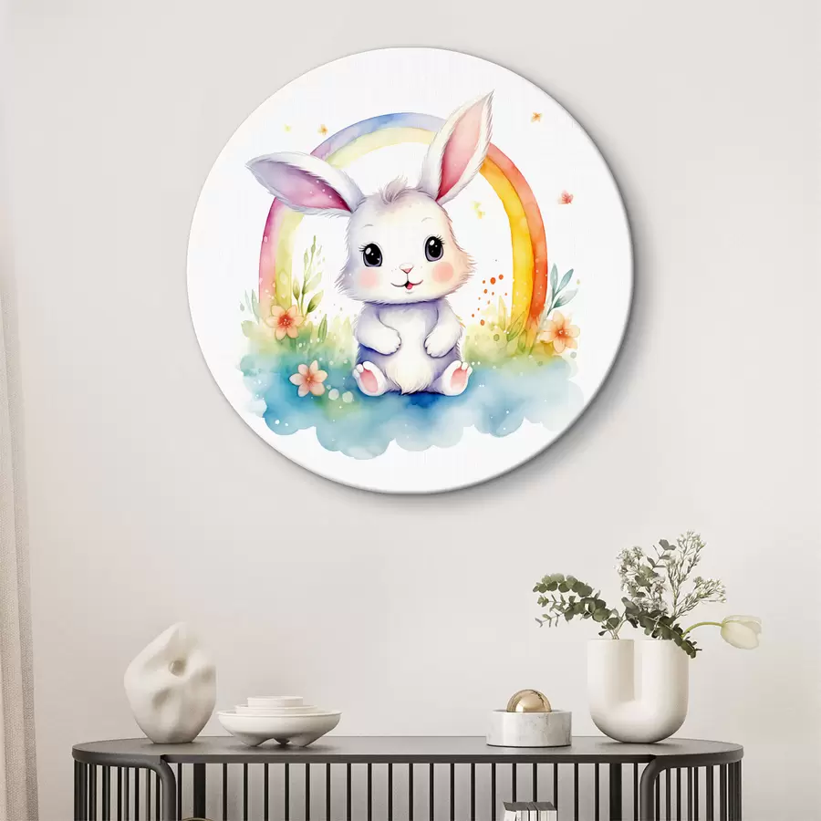 Glezna Zaķis zem kaprīzas varavīksnes r38940