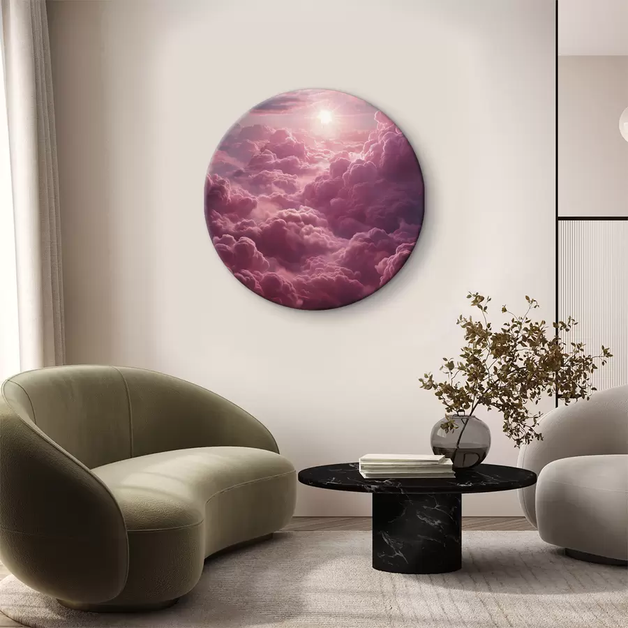 Fototapetes Violeti un rozā mākoņi, ēteriski, saulriets, reālisms r39970