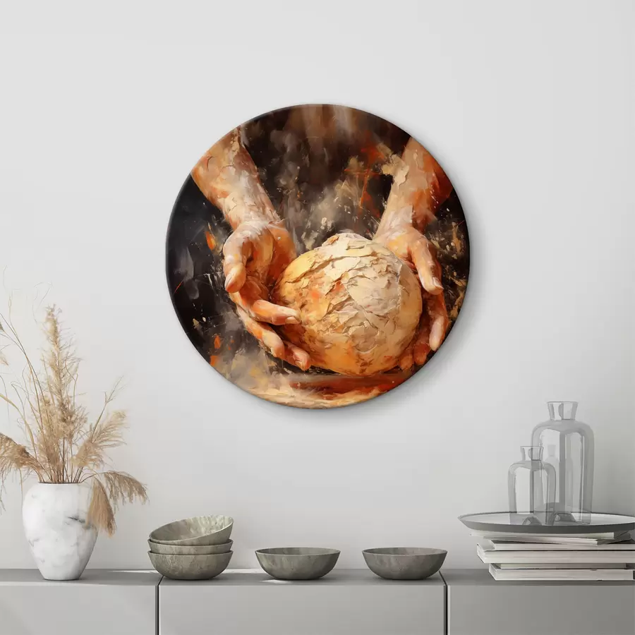 Glezna Maiznieka rokas tur mīklas imitācijas eļļas gleznu r40095