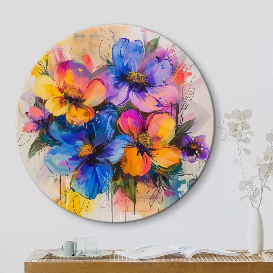 Glezna Ziedi uz abstrakta fona r40373