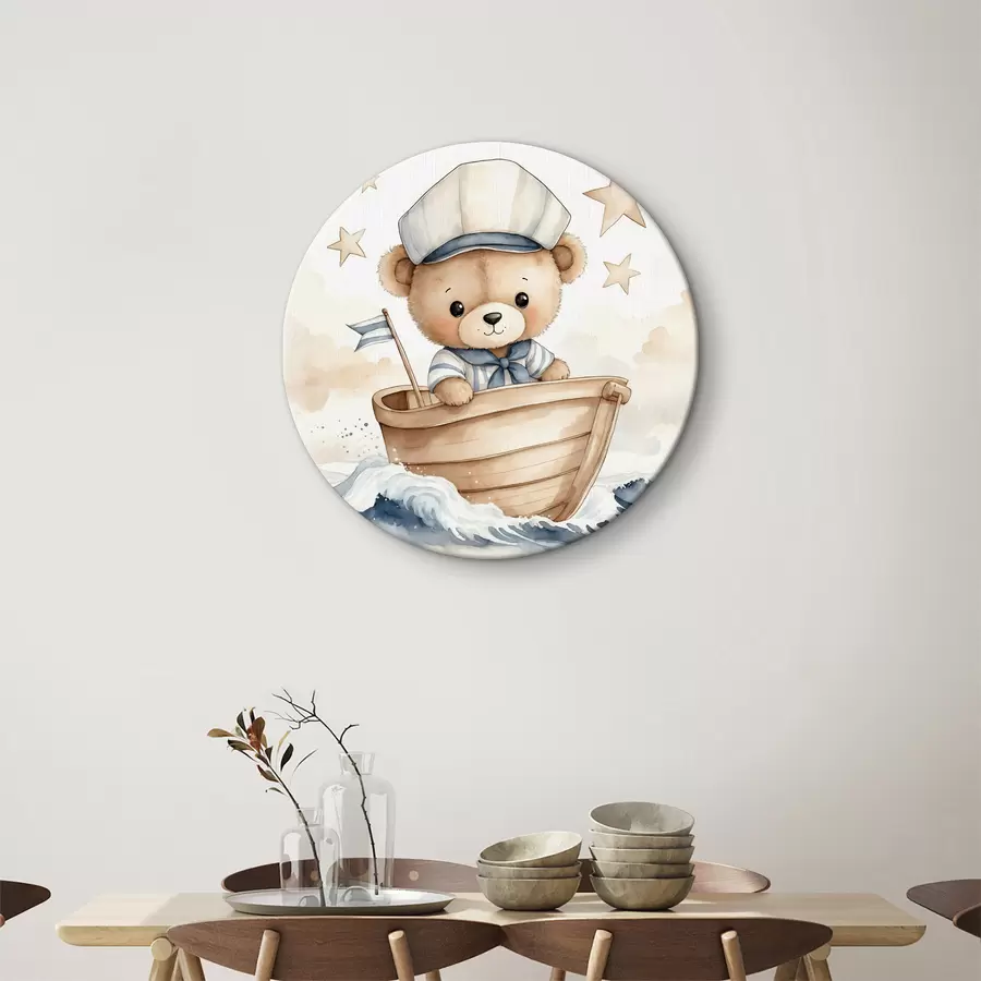 Glezna Jauks akvareļu lācis laivā r40428