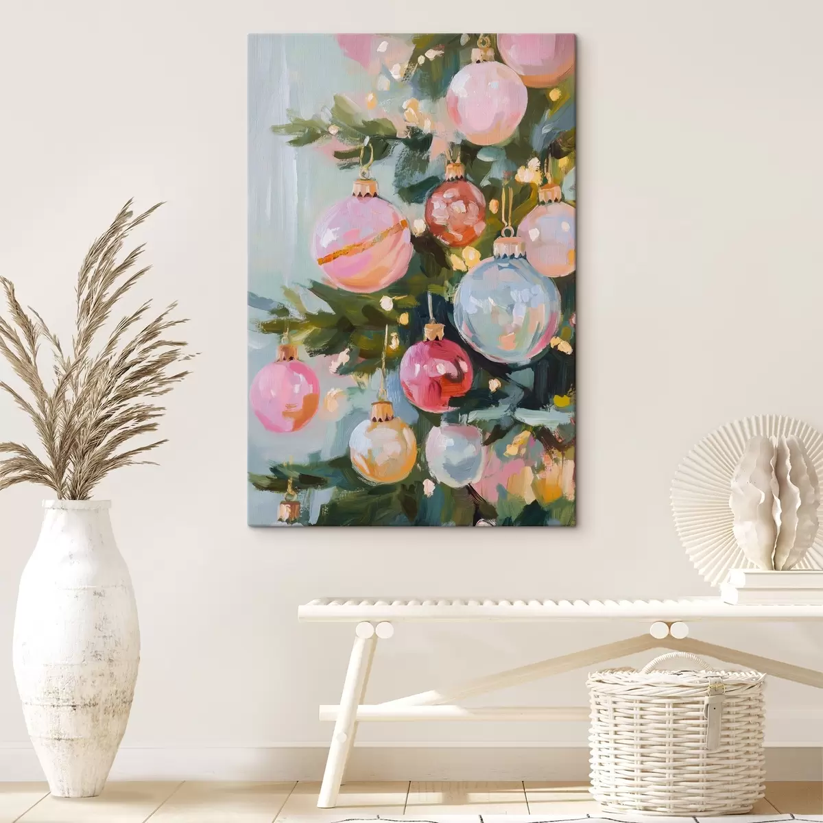 Glezna Daudzkrāsainas bumbiņas uz Ziemassvētku eglītes s42104