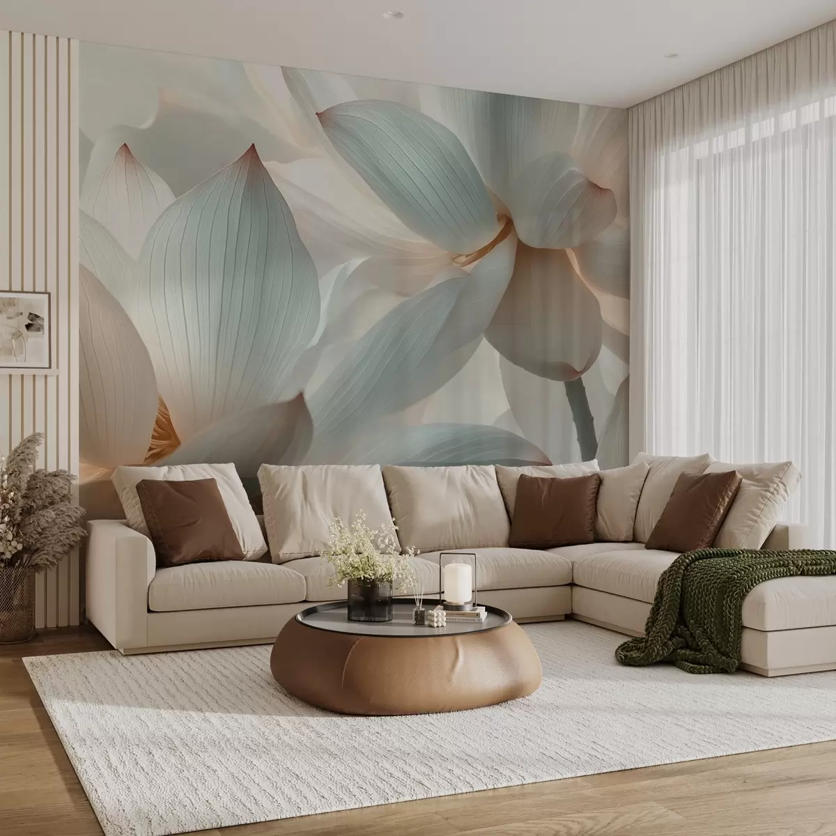 Fototapetes Eleganta kompozīcija no maigiem lotosa ziediem w08491