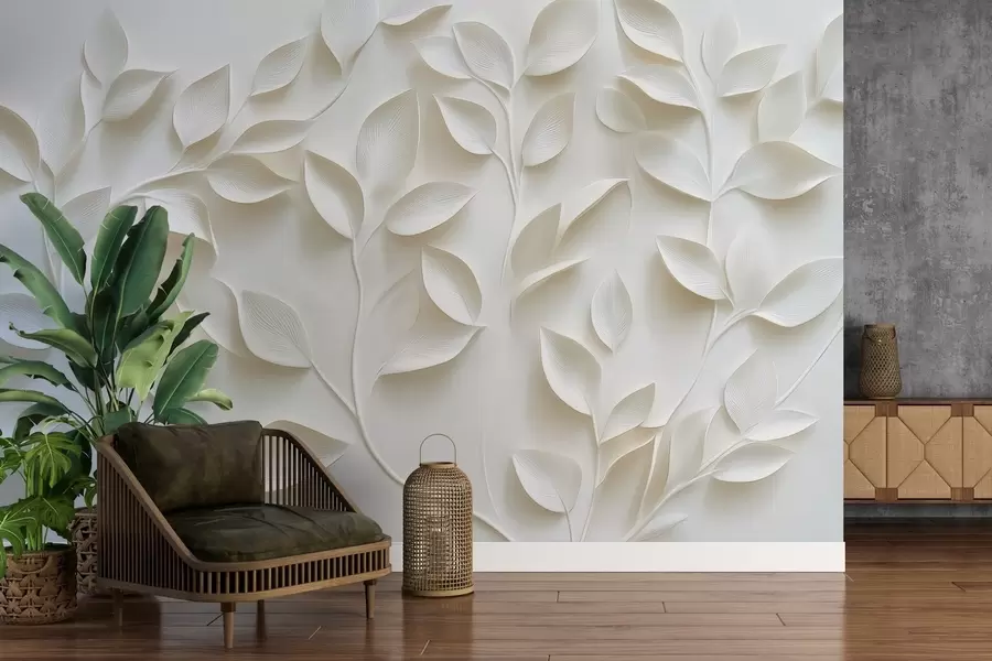 Fototapetes Apjomīgi zari ar lapām w02504