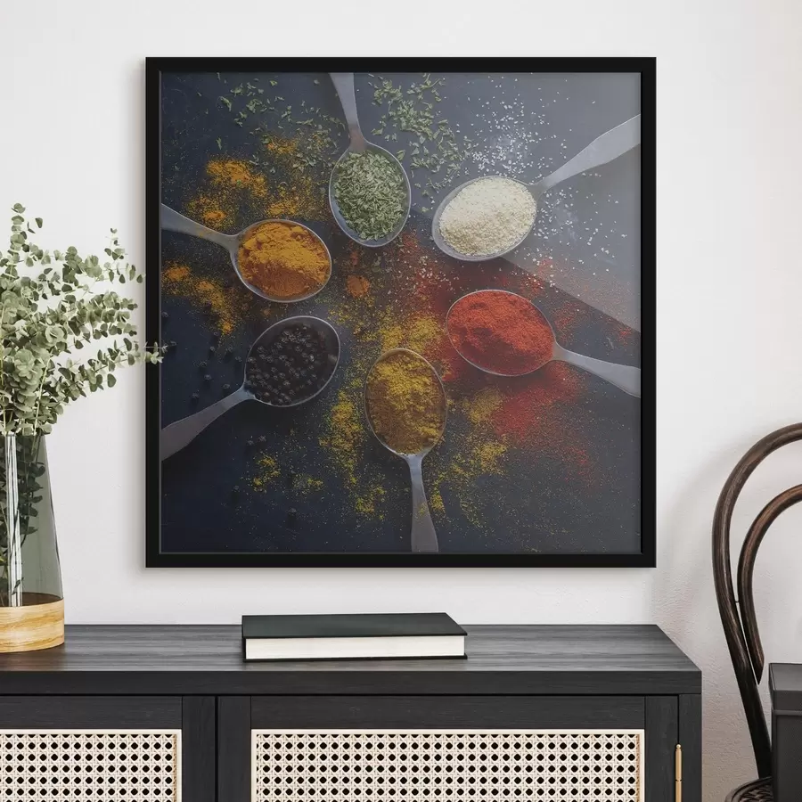 Fototapetes Karotīšu grupa ar dažādām garšvielām f37046