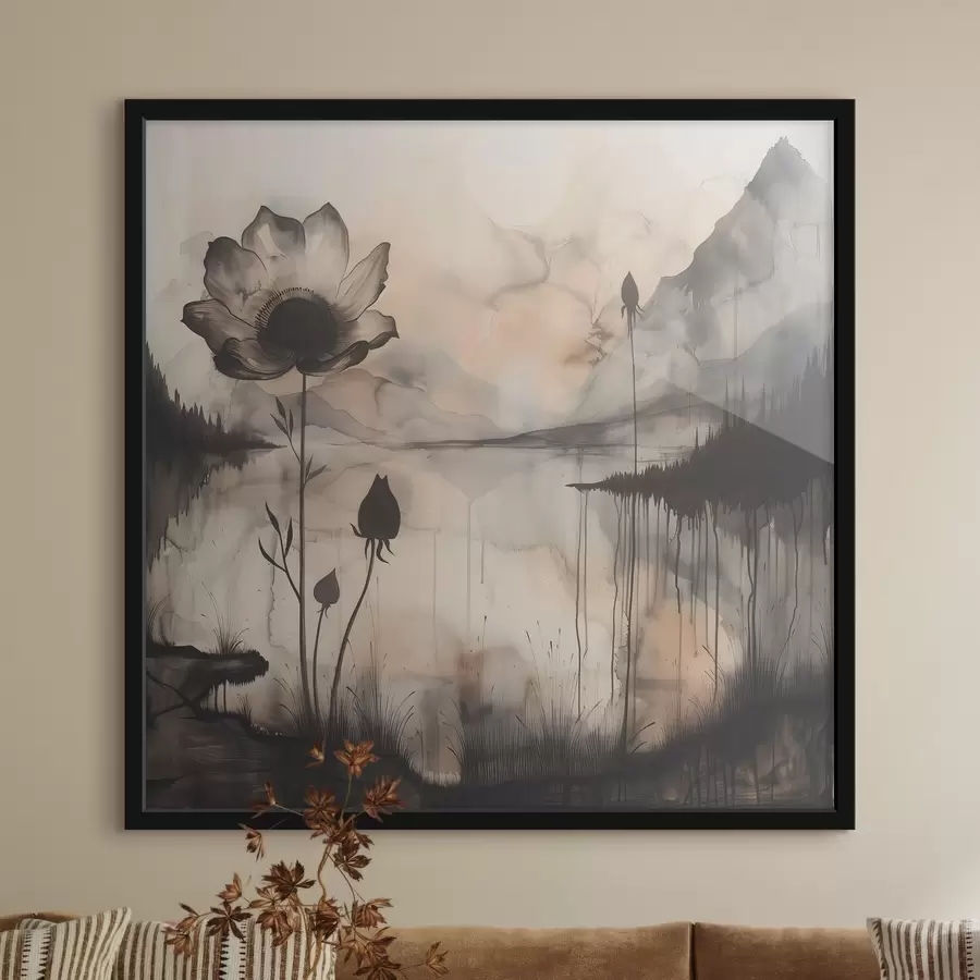 Fototapetes Ziedu un ezera attēls f38161