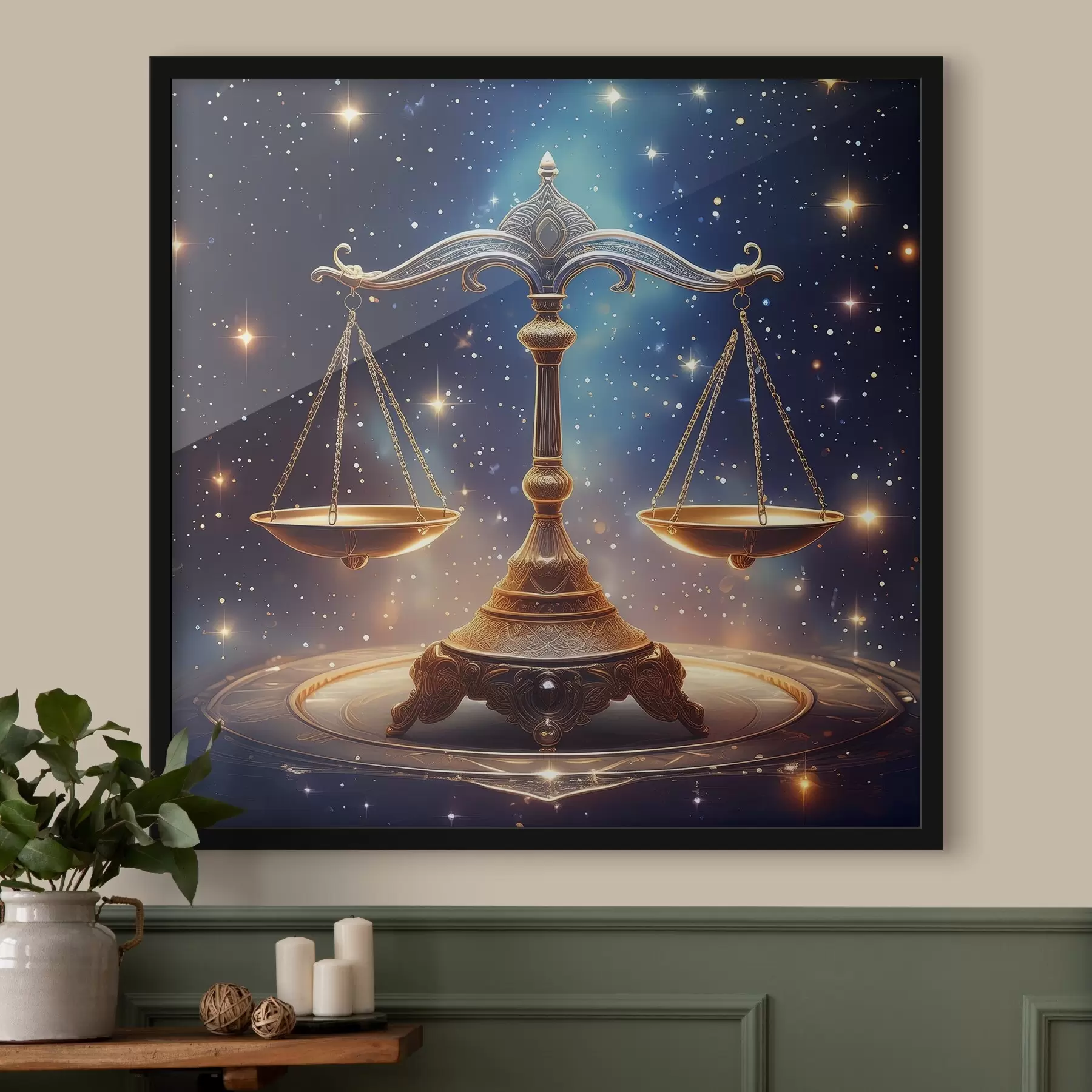 Glezna Debesu taisnīguma svari gaida līdzsvaru f39056
