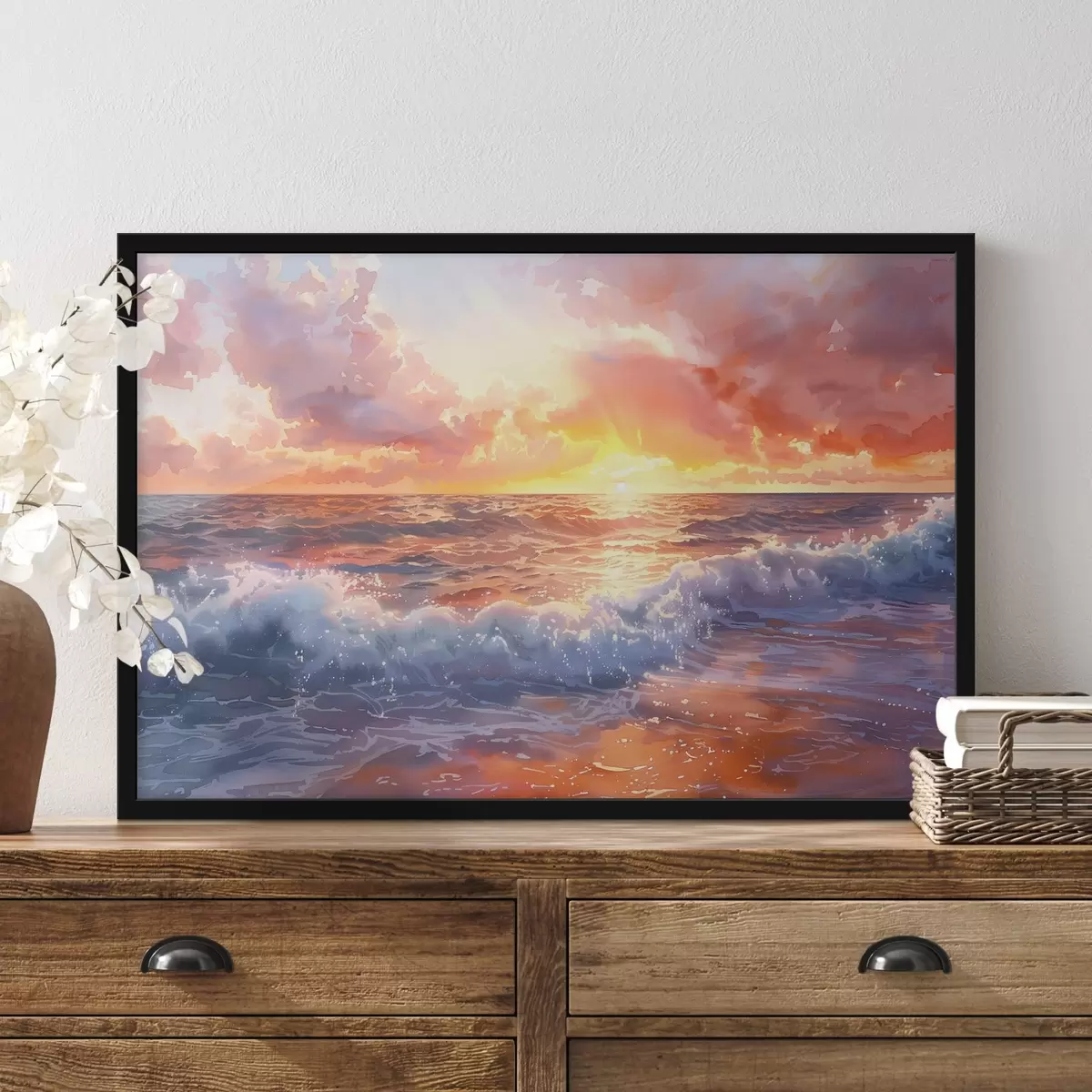 Plakāts Saulriets virs okeāna f38476