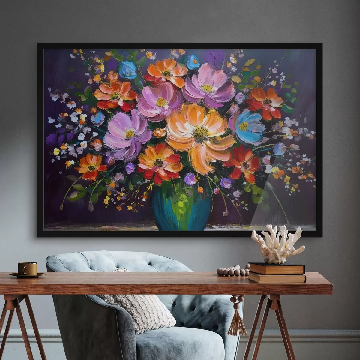 Plakāts Ziedu gleznošana vāzē f38660