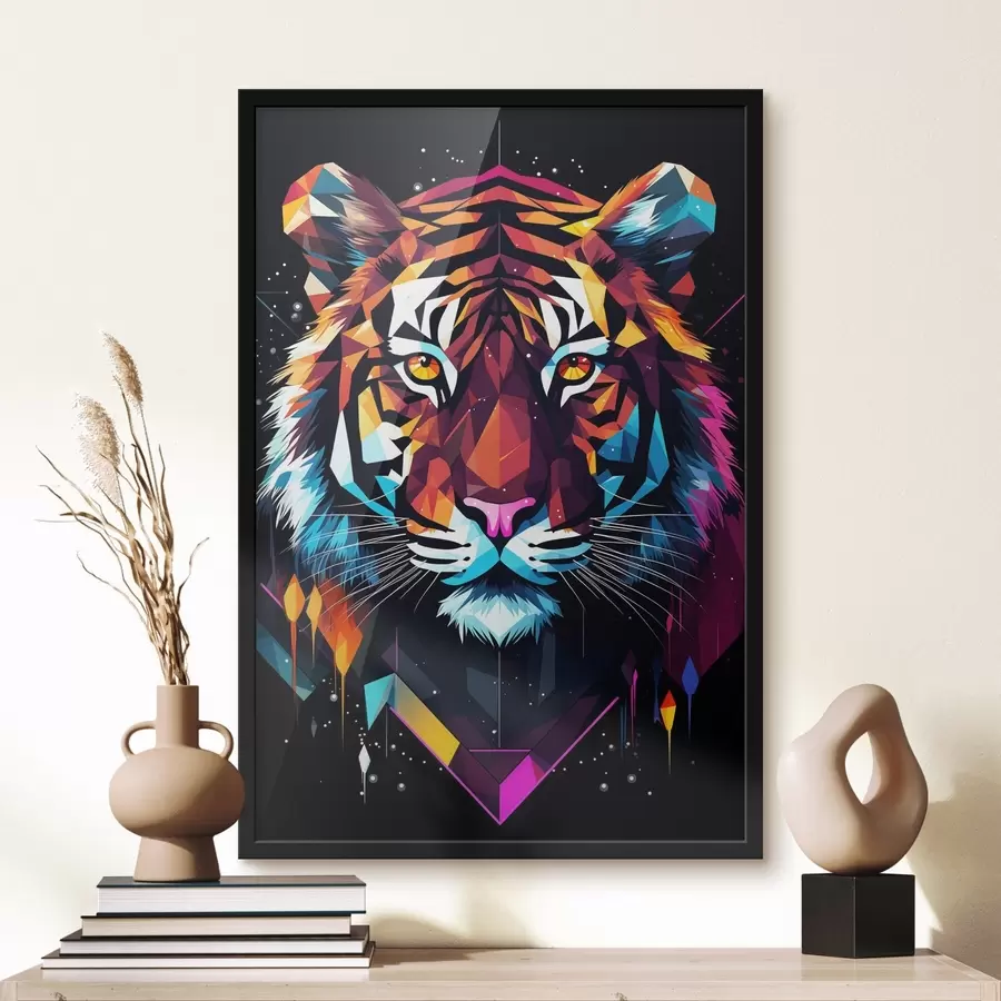 Fototapetes Krāsains tīģeris ar baltiem ūsām f36666