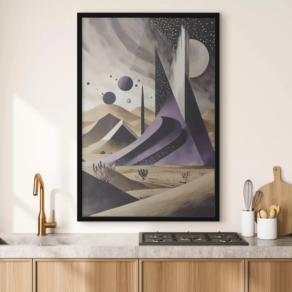 Plakāts Violeta un balta tuksneša ainava f37359