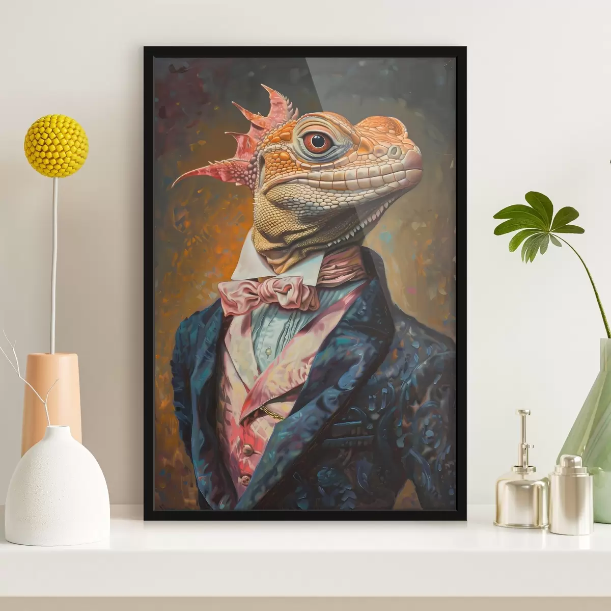 Plakāts Ķirzaka uzvalkā f38374