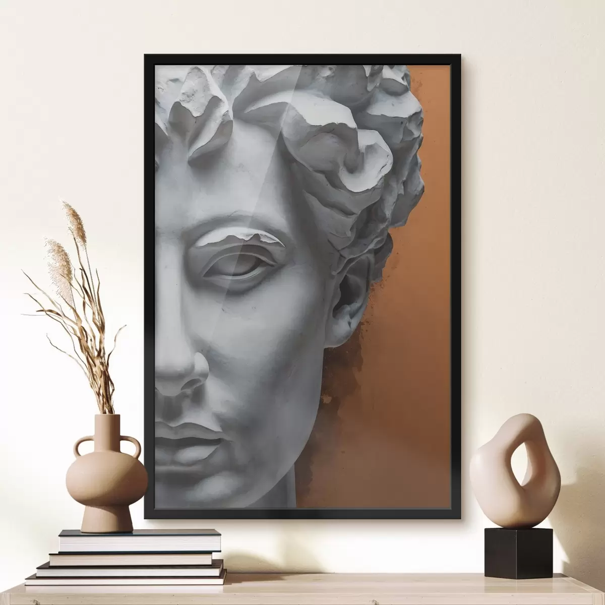 Plakāts Statuja, kurā attēlota vīrieša seja f38433