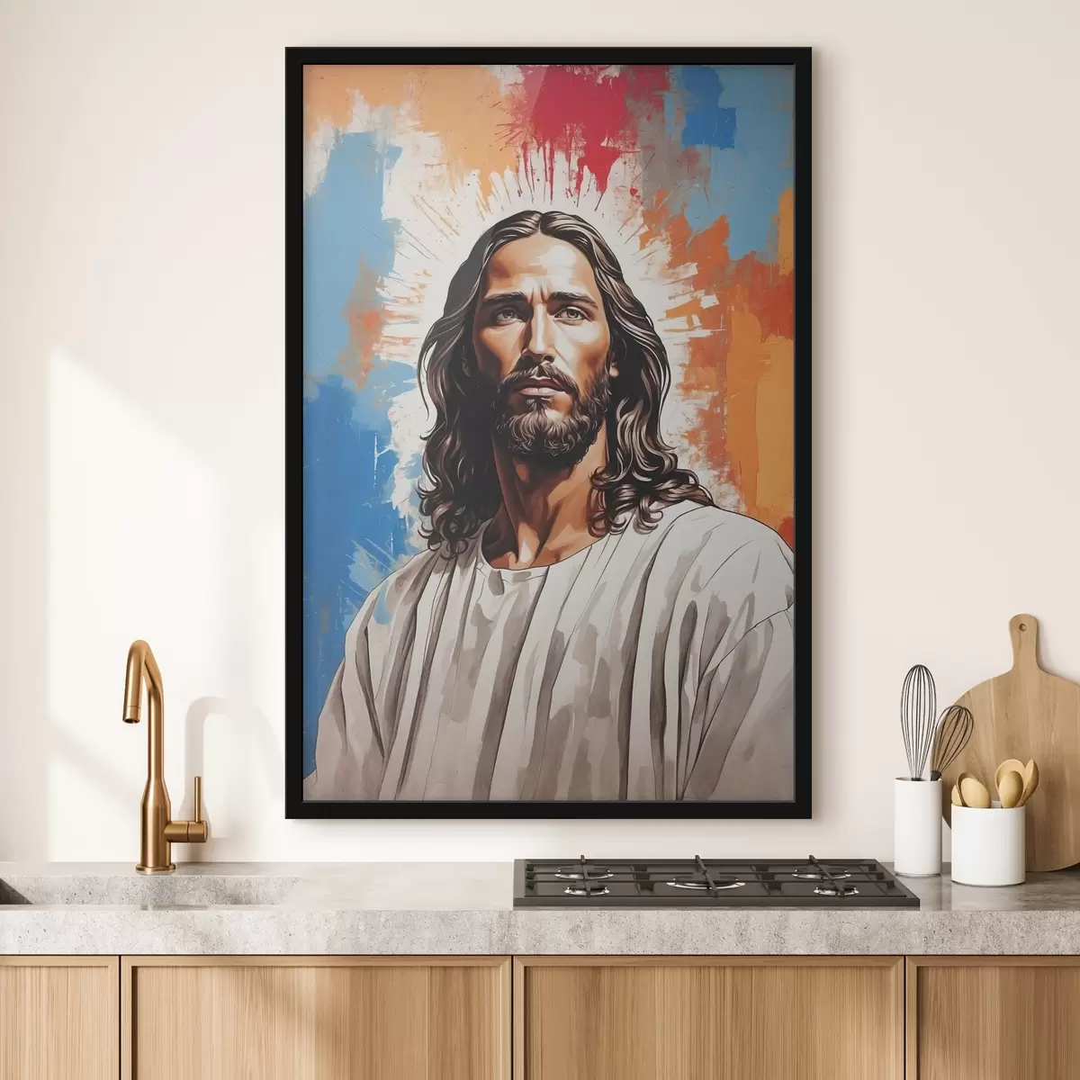 Plakāts Vīrieša attēls ar gariem matiem f38589