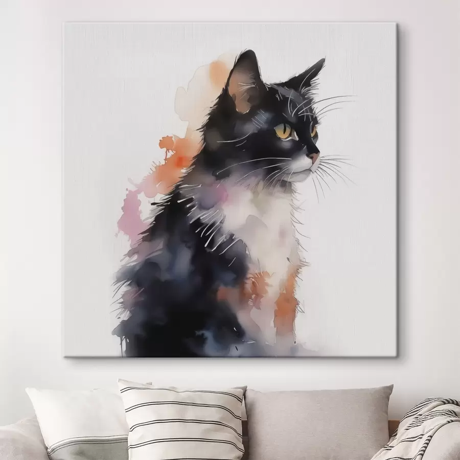 Glezna Kaķa imitācija akvarelis s42121