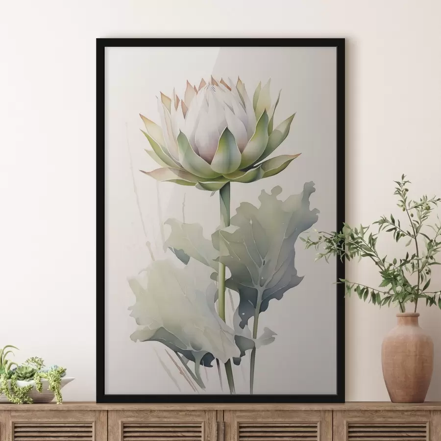 Fototapetes Artišoku ziedu imitācija akvarelis f42117