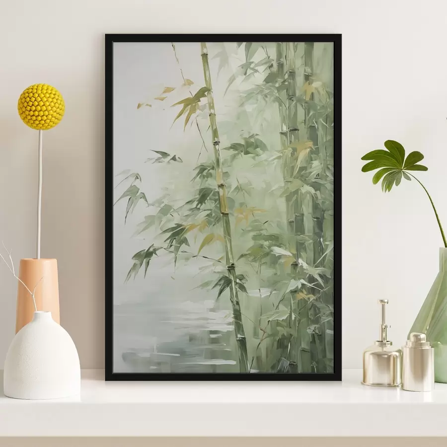 Fototapetes Bambusa birzs imitācijas glezniecība f42118