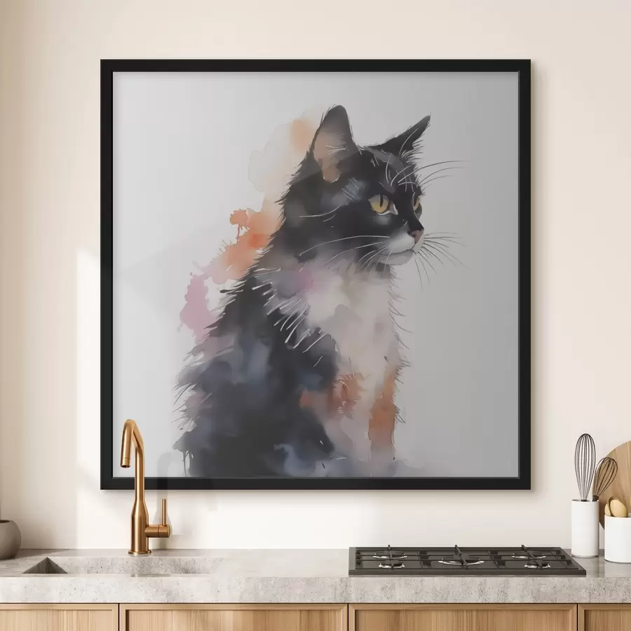 Fototapetes Kaķa imitācija akvarelis f42121