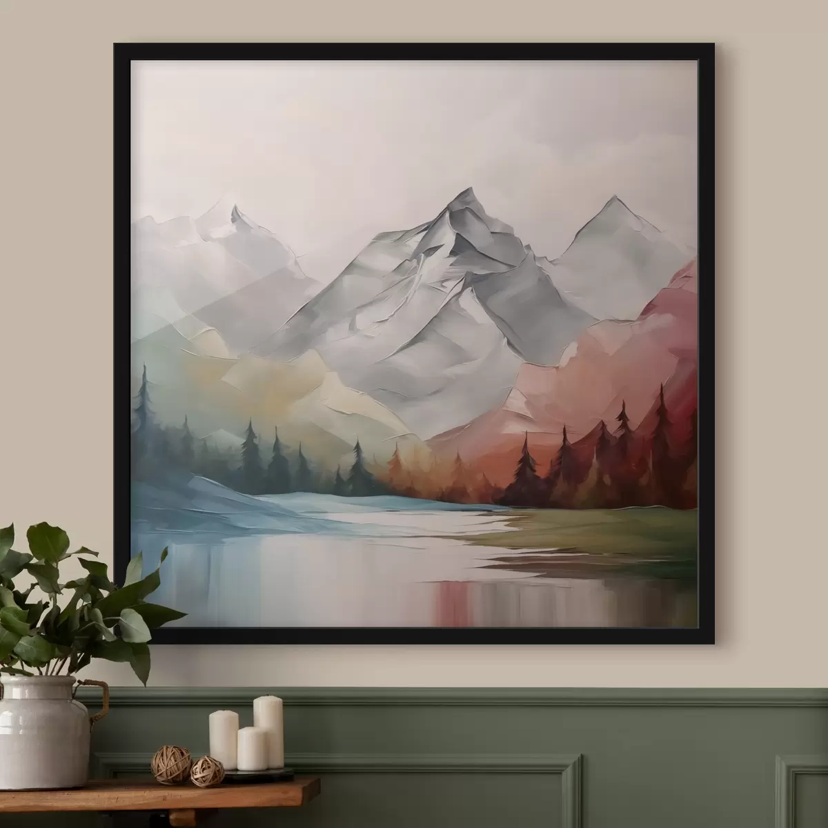 Plakāts Kalni un meža glezniecības imitācija f42128