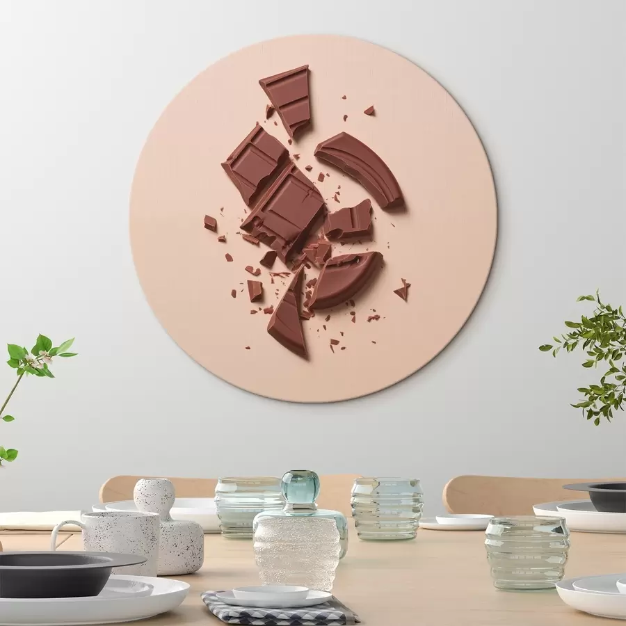 Glezna Dažādu formu salauzti šokolādes gabaliņi un drupatas r42114