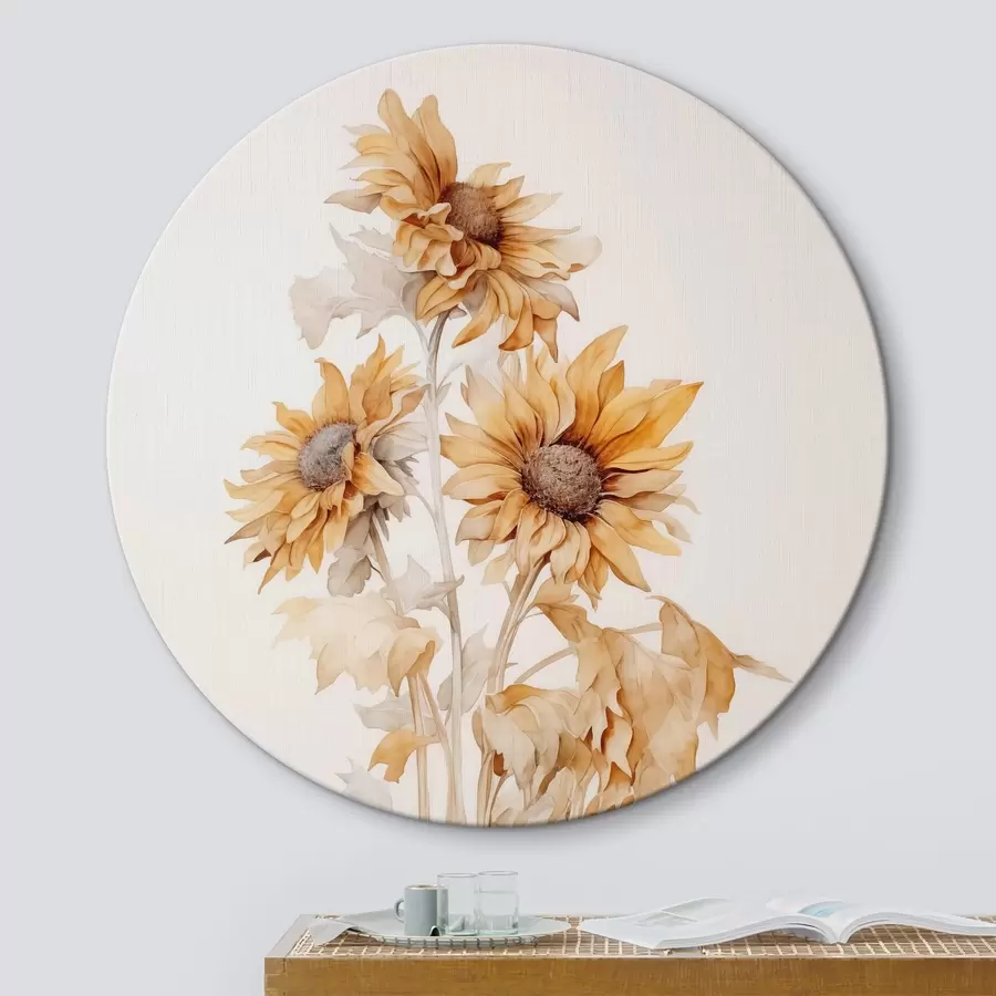 Glezna Saulespuķu imitācija akvarelis r42127