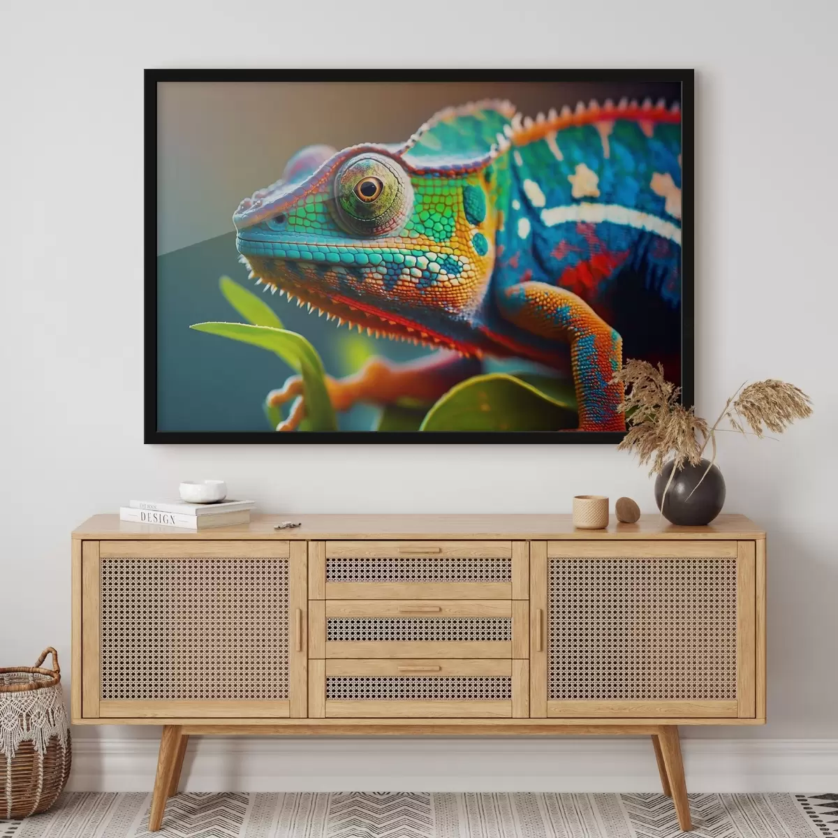 Plakāts spilgts hameleons f33540