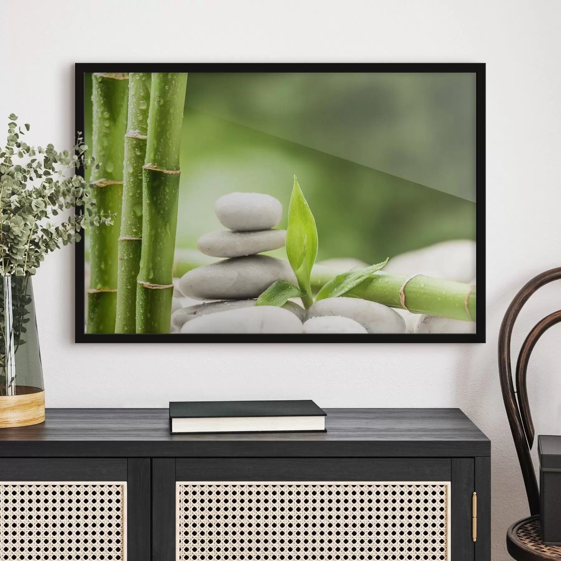 Glezna zaļš bambuss f34933