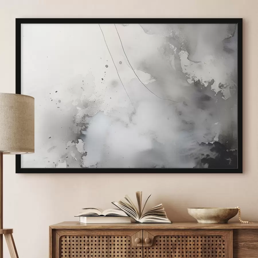 Fototapetes Pelēka abstrakcija ar krāsu triepieniem f35310